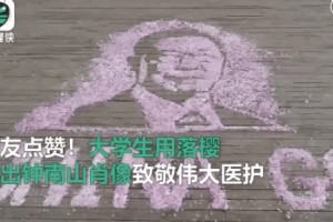 大学生用落樱拼出钟南山肖像网友的谈论沸了